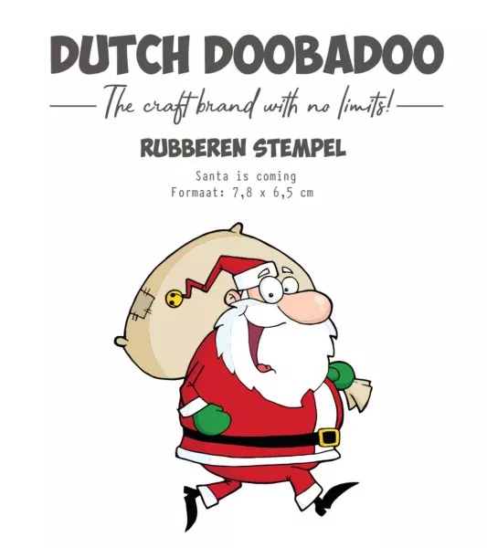 Santa Is Coming Dutch Doobadoo Rubber Stamp