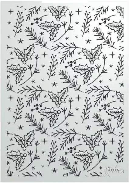 Timeless Tidings Mistletoe Shower 3D Embossing Folder from Tonic Studios 1