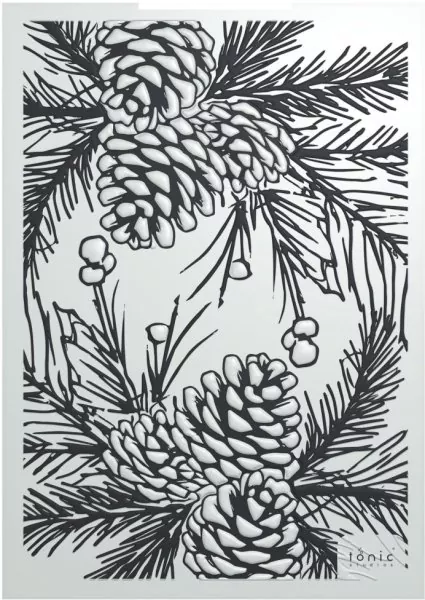 Timeless Tidings Pinecone Parade 3D Embossing Folder from Tonic Studios 1