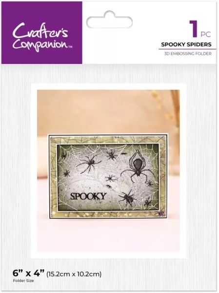 Spooky Spiders Partial 3D Embossing Folder crafters companion