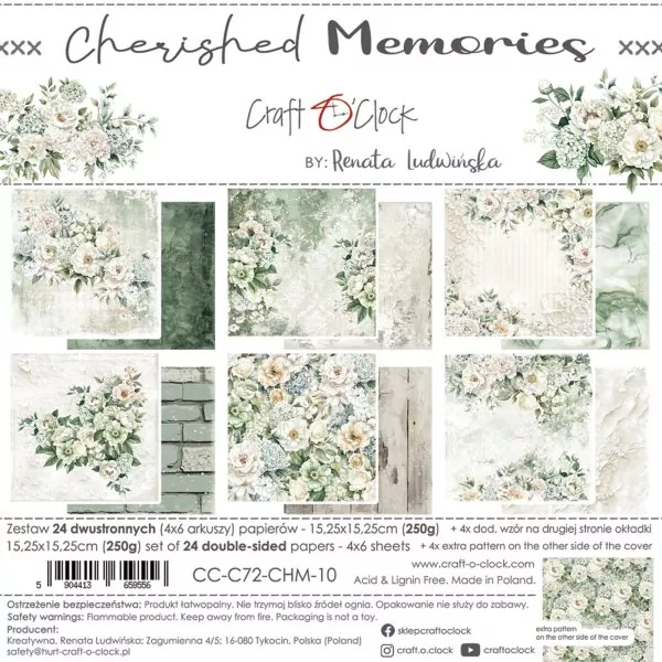 Craft O'Clock Cherished Memories 6"x6" inch Paper Set