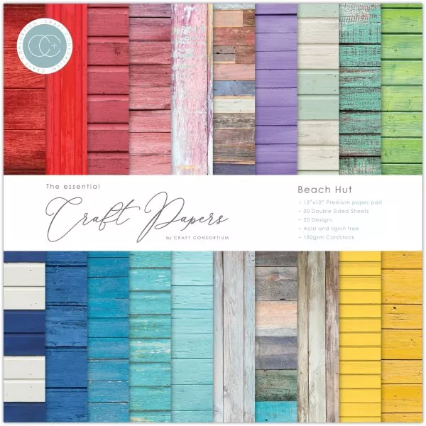 Craft Consortium - Beach Hut 12"x12" inch paper pad