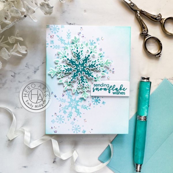 Snowflake color layering stamp Hero Arts 1