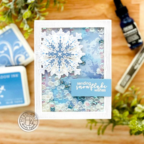 Snowflake color layering stamp Hero Arts 3