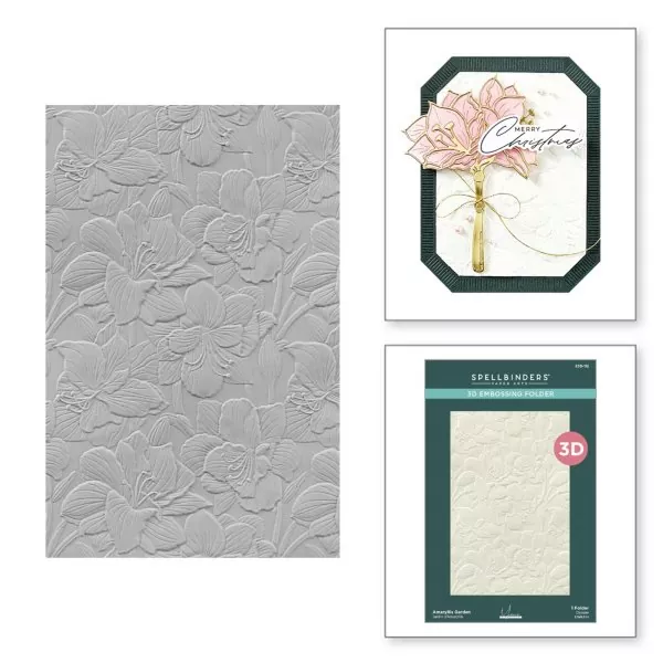 Amaryllis Garden Embossing Folder Spellbinders 1