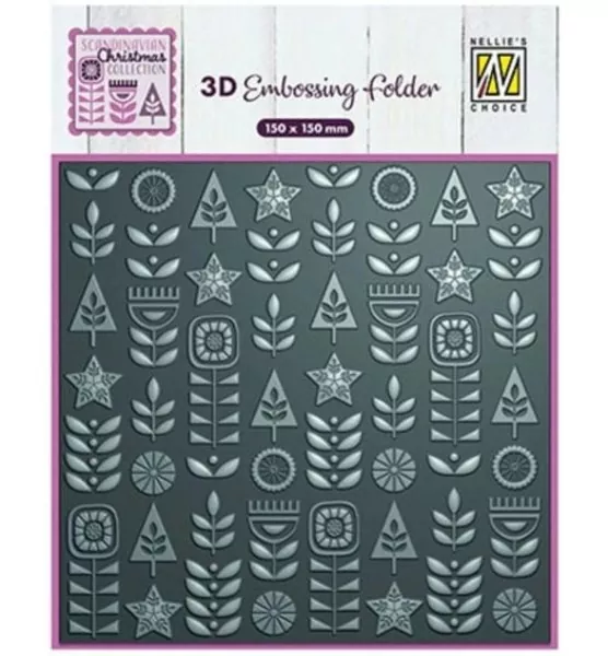 Scandinavian Flowers 3D Embossing Folder from Nellie's Choice