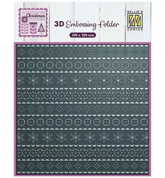 Scandinavian Christmas 3D Embossing Folder from Nellie's Choice