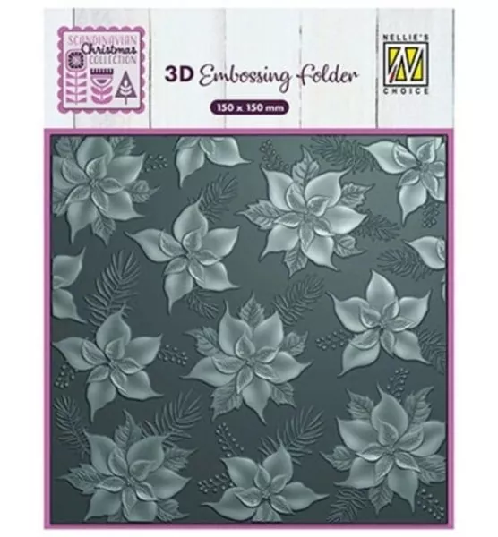 Poinsettia 3D Embossing Folder from Nellie's Choice