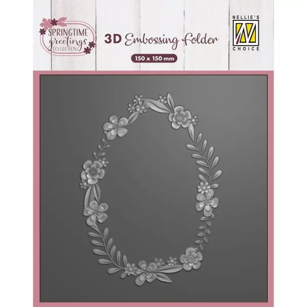 Eggshaped Flower Wreath 3D Embossing Folder from Nellie's Choice