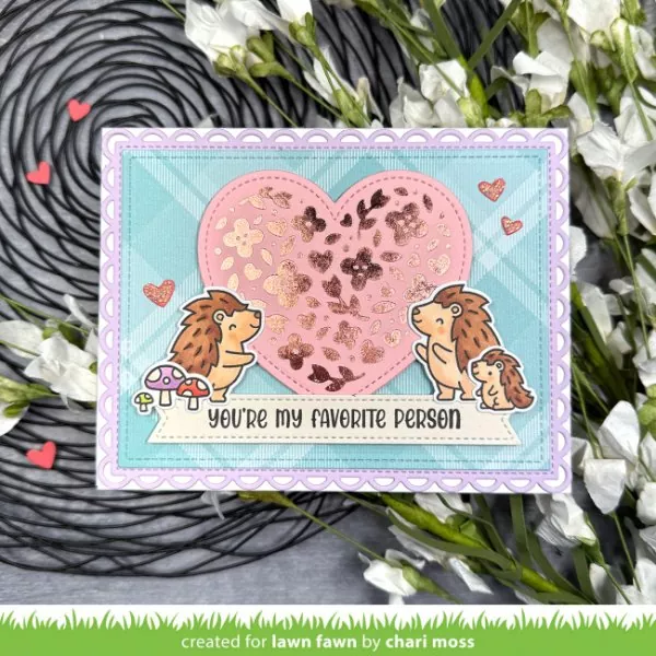 Lawn Fawn Floral Heart Hot Foil Plate 2