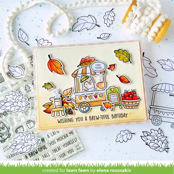 Treat Cart Add-On: Coffee Clear Stamps Lawn Fawn 1