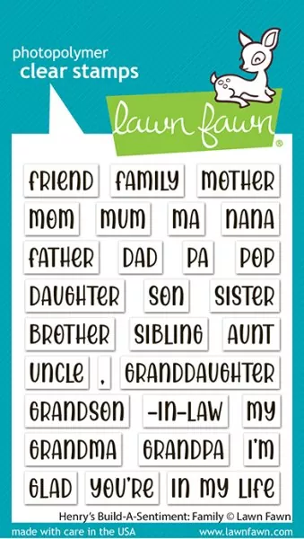 Henry's Build-A-Sentiment: Family Clear Stamps Lawn Fawn