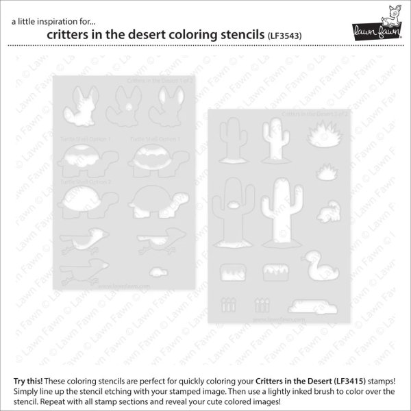Critters in the Desert Coloring Stencils Lawn Fawn 1