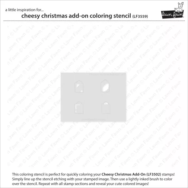 Cheesy Christmas Add-On Coloring Stencils Lawn Fawn 1