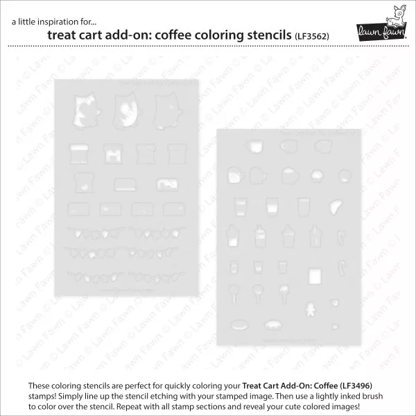 Treat Cart Add-On: Coffee Coloring Stencils Lawn Fawn 1