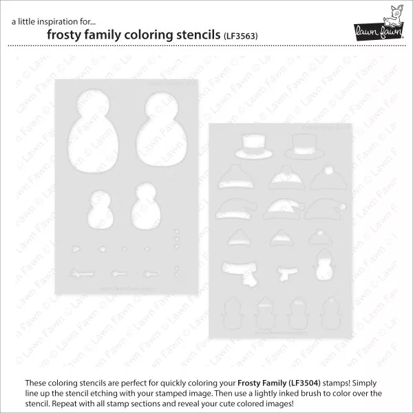 Frosty Family Coloring Stencils Lawn Fawn 1