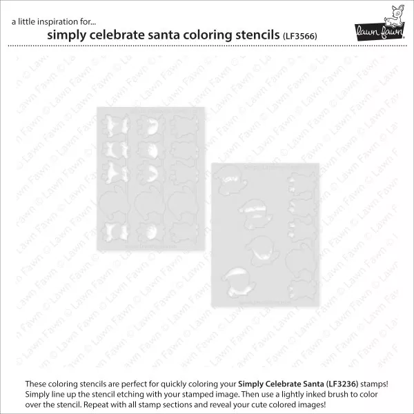 Simply Celebrate Santa Coloring Stencils Lawn Fawn 1