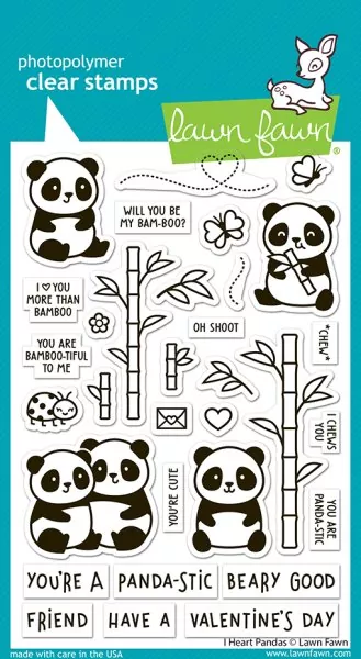 I Heart Pandas Clear Stamps Lawn Fawn