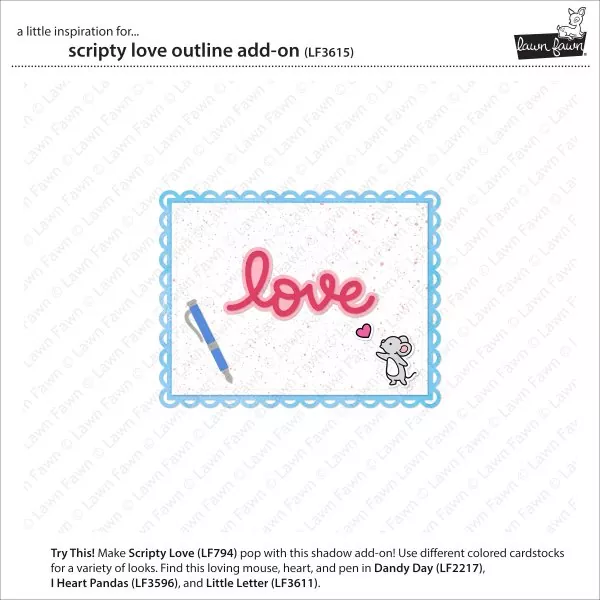 Scripty Love Outline Add-On Dies Lawn Fawn 1