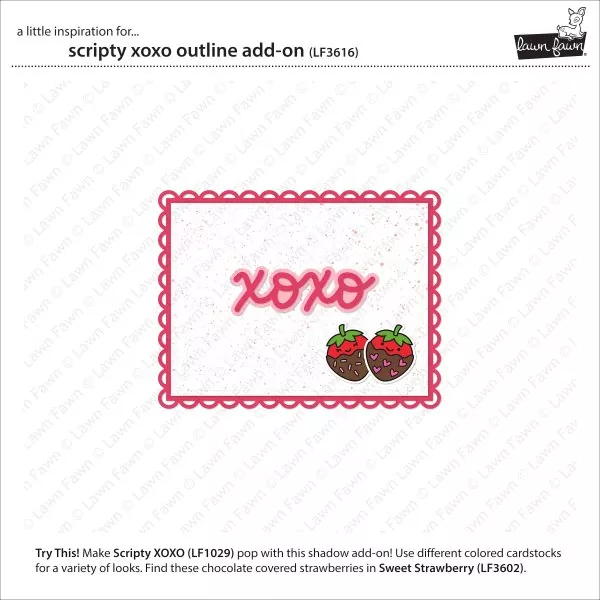 Scripty XOXO Outline Add-On Dies Lawn Fawn 1