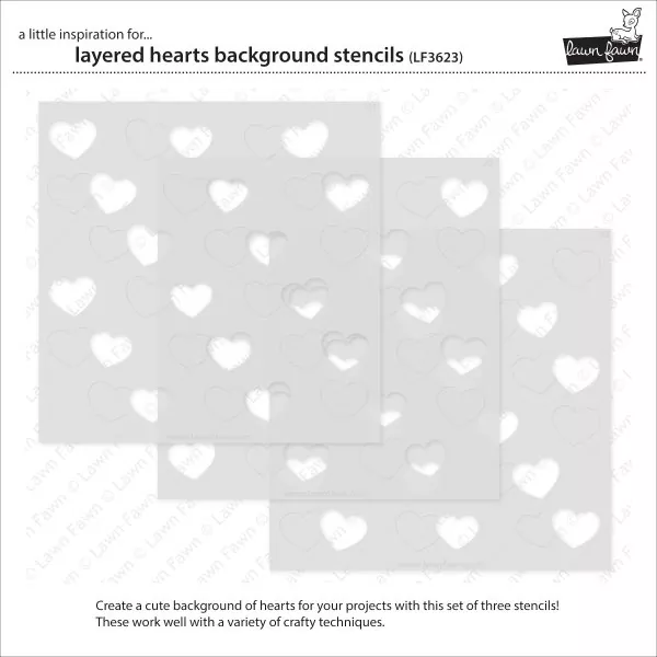 Layered Hearts Background Stencils Lawn Fawn 1