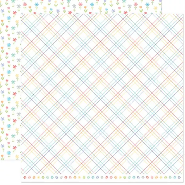 Bitsy Blooms Pansy lawn fawn scrapbooking paper 1