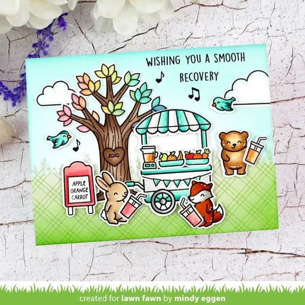 Treat Cart Add-On: Smoothies 'n' Juice Coloring Stencils Lawn Fawn 3