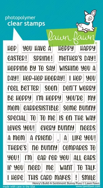 Henry's Build-a-Sentiment: Bunny Puns Clear Stamps Lawn Fawn