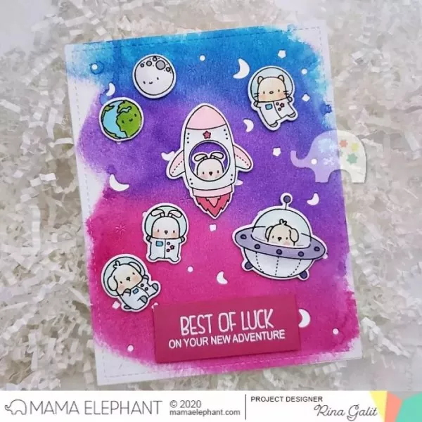 Little Agenda Spaceship Mama Elephant Stamp & Die Bundle 3