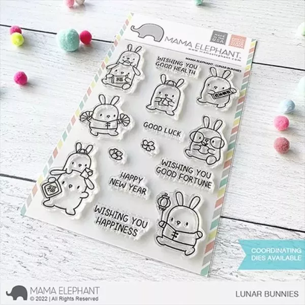 Lunar Bunnies Mama Elephant Stamp & Die Bundle