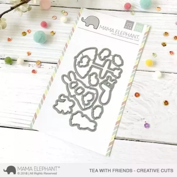 Tea With Friends Mama Elephant Stamp & Die Bundle 1