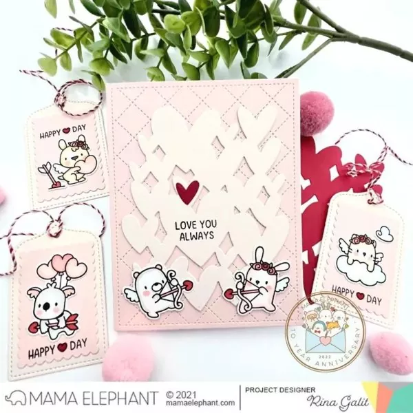 Love Cupids Mama Elephant Stamp & Die Bundle 2