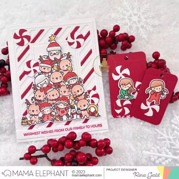 Oh Merry Tree Mama Elephant Stamp & Die Bundle 2