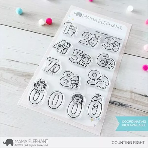 Counting Right Clear Stamps Mama Elephant