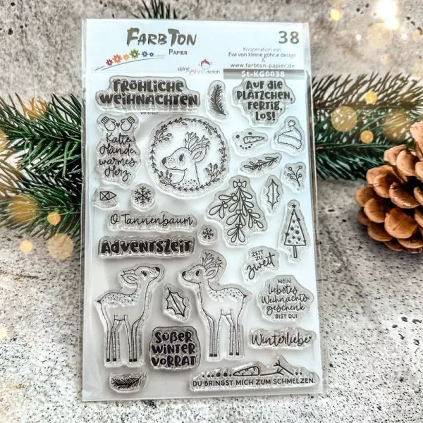 Stempel: Winterwonderland 1 / Kleine Göhr.e Design Nr.38 clear stamps FarbTon Papier