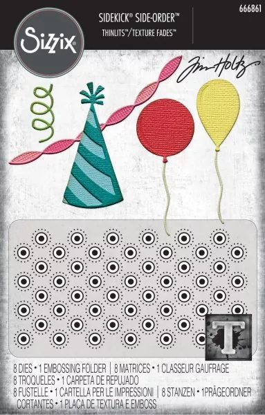 sizzix tim holtz sidekick thinlits texture fades die and embossing folder Vault Side-Order Celebrate