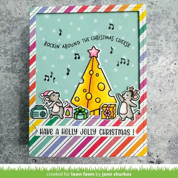 Cheesy Christmas Add-On Clear Stamps Lawn Fawn 1