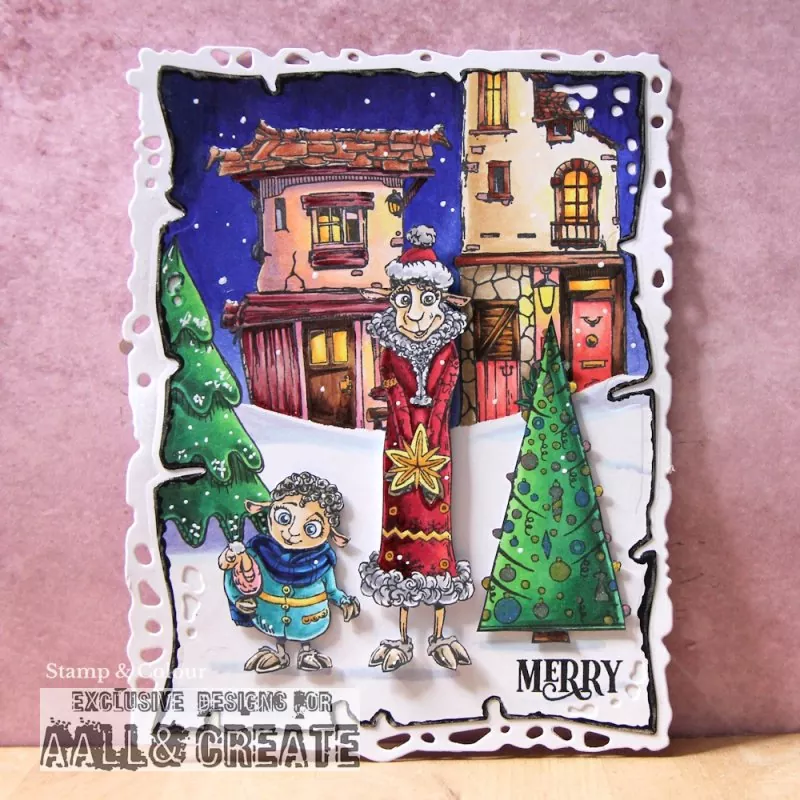 aall create clear stamp Twinkling Pines 1