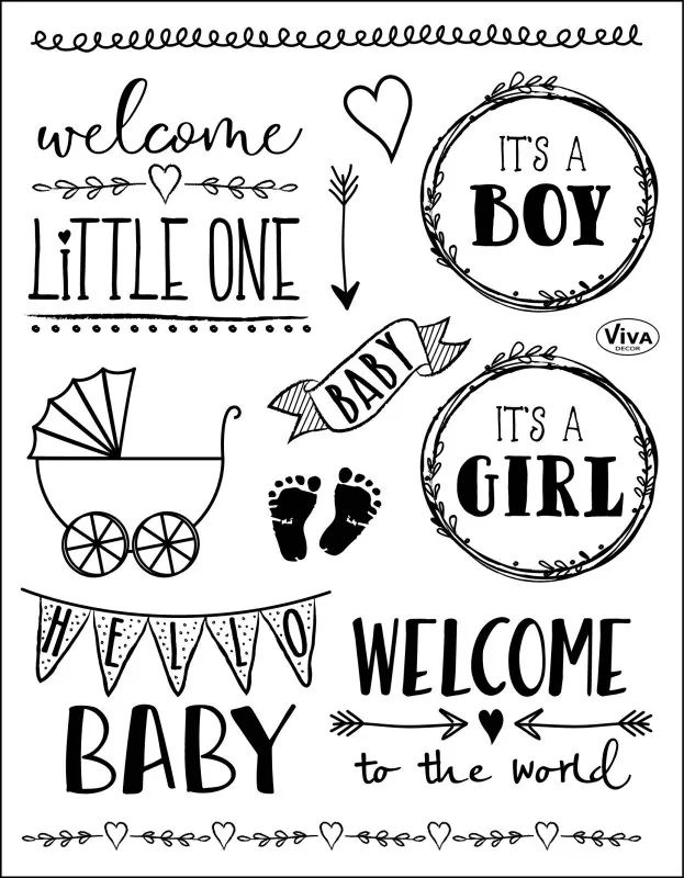 Hello Baby Viva Decor Clear Stamps