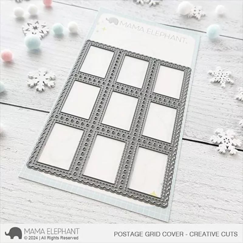 Postage Grid Cover Dies Creative Cuts Mama Elephant