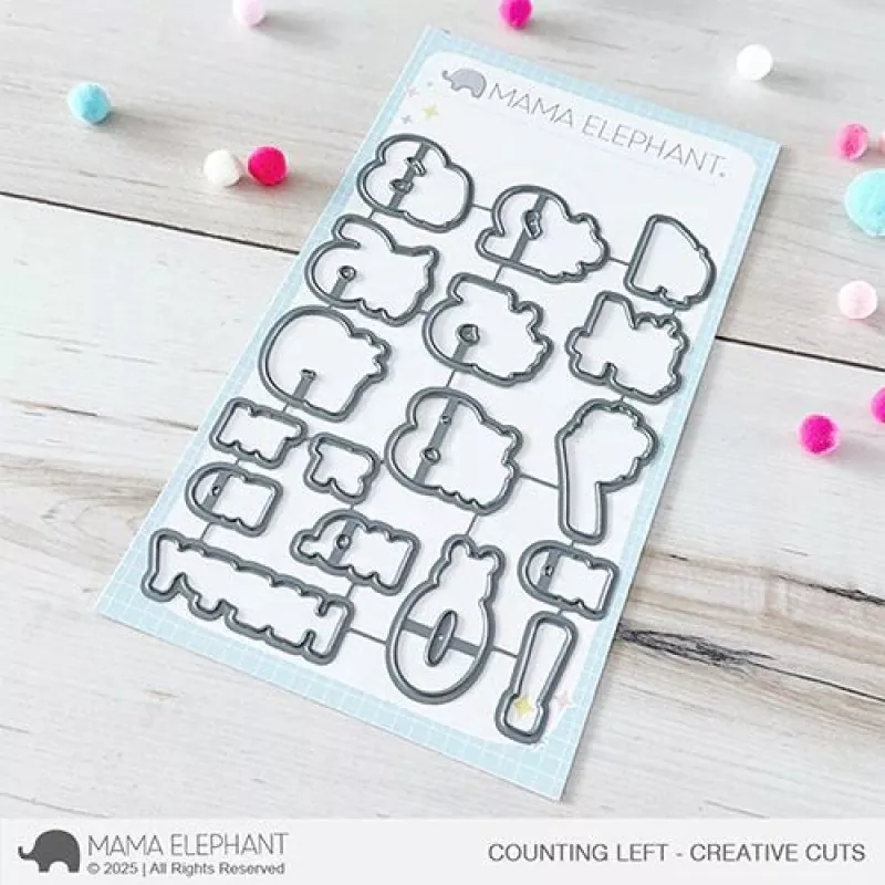 Counting Left Mama Elephant Stamp & Die Bundle 1