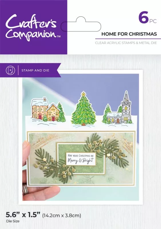 Festive Edge - Home for Christmas stamps and die set crafters companion