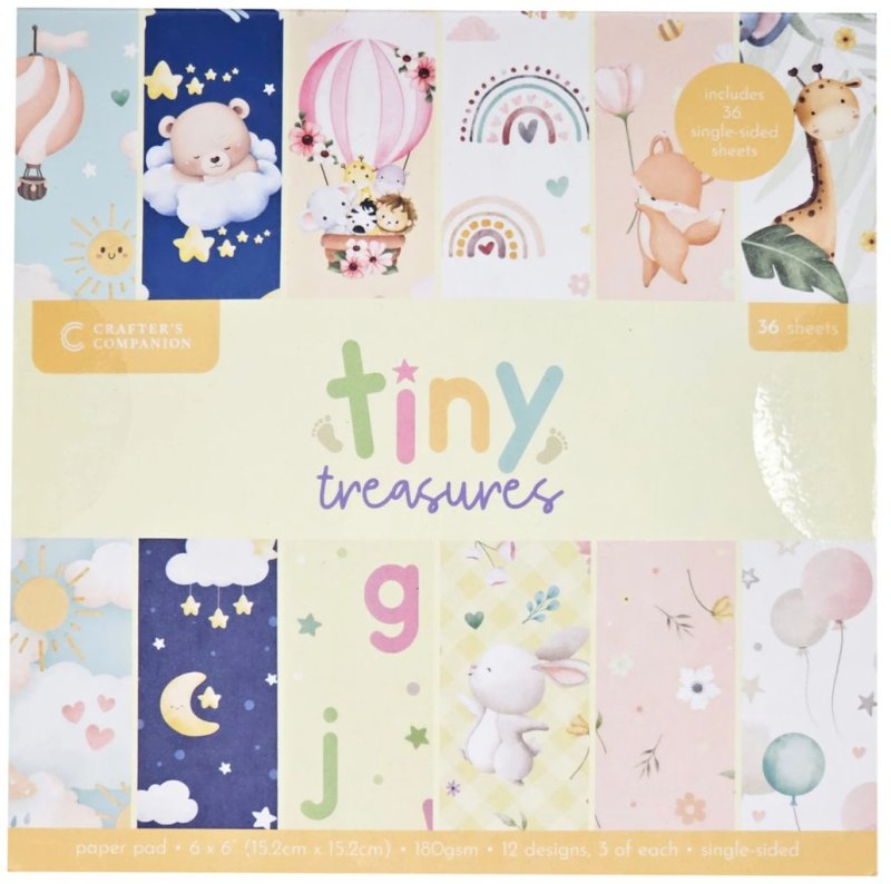 Crafters Companion Tiny Treasures 6"x6" inch paper pad