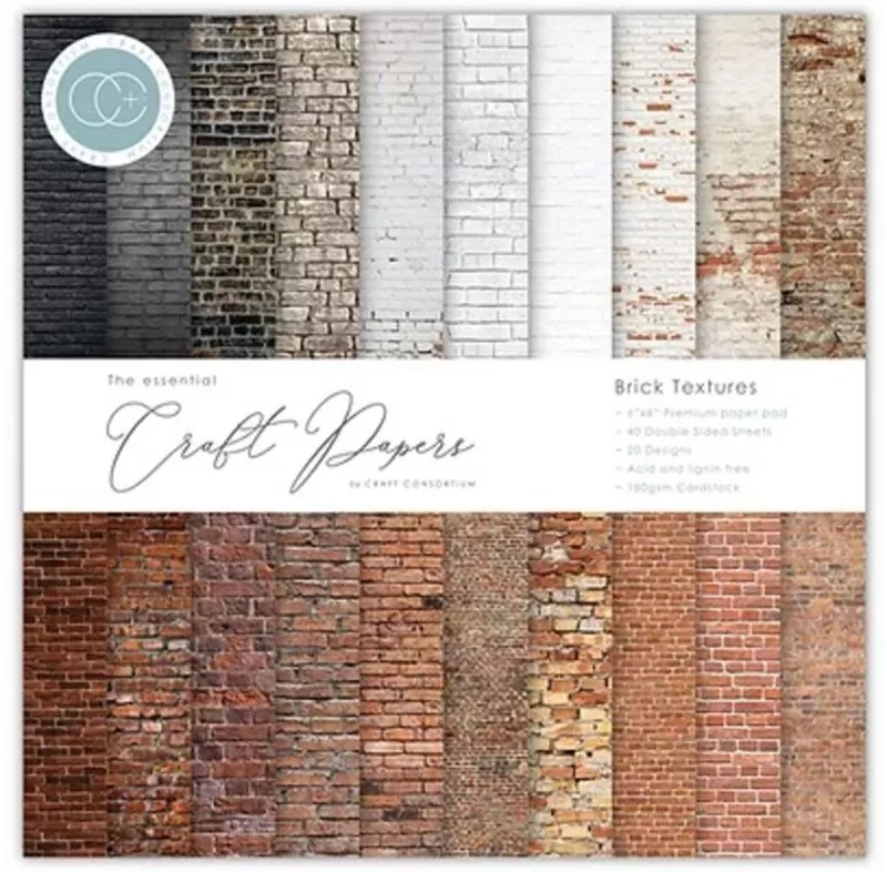 Craft Consortium - Brick Textures 6"x6" inch paper pad