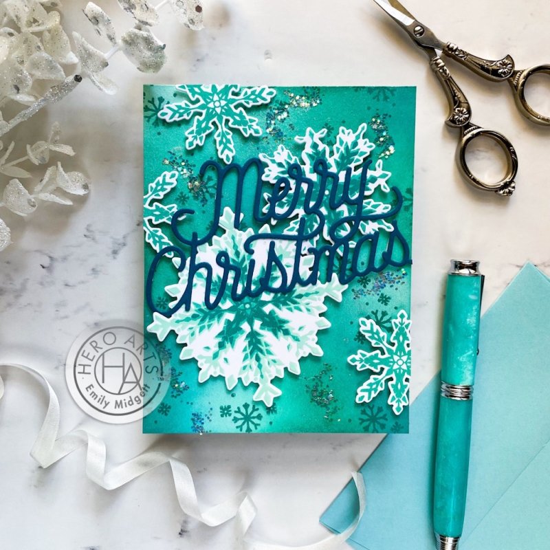 Snowflake color layering stamp Hero Arts 2