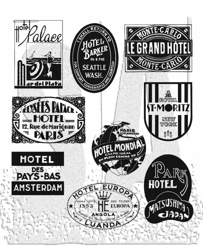 Travel Labels Tim Holtz Rubber Stamps Stamper Anonymous