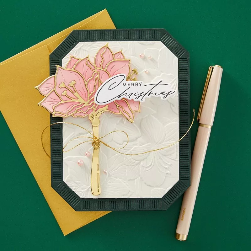 Amaryllis Garden Embossing Folder Spellbinders 4