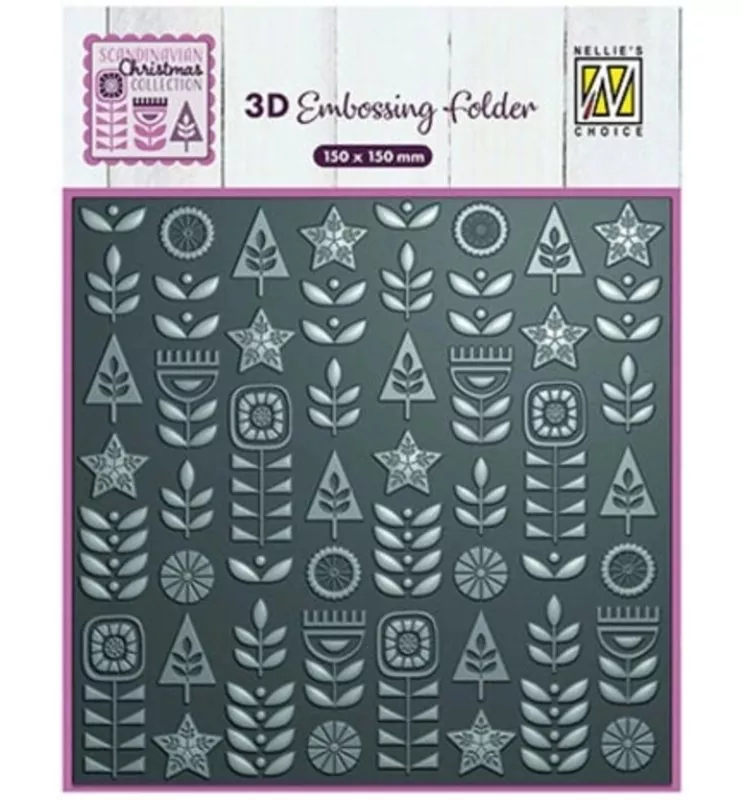 Scandinavian Flowers 3D Embossing Folder from Nellie's Choice