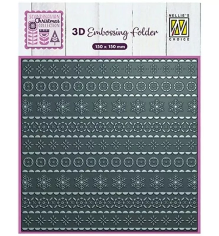 Scandinavian Christmas 3D Embossing Folder from Nellie's Choice