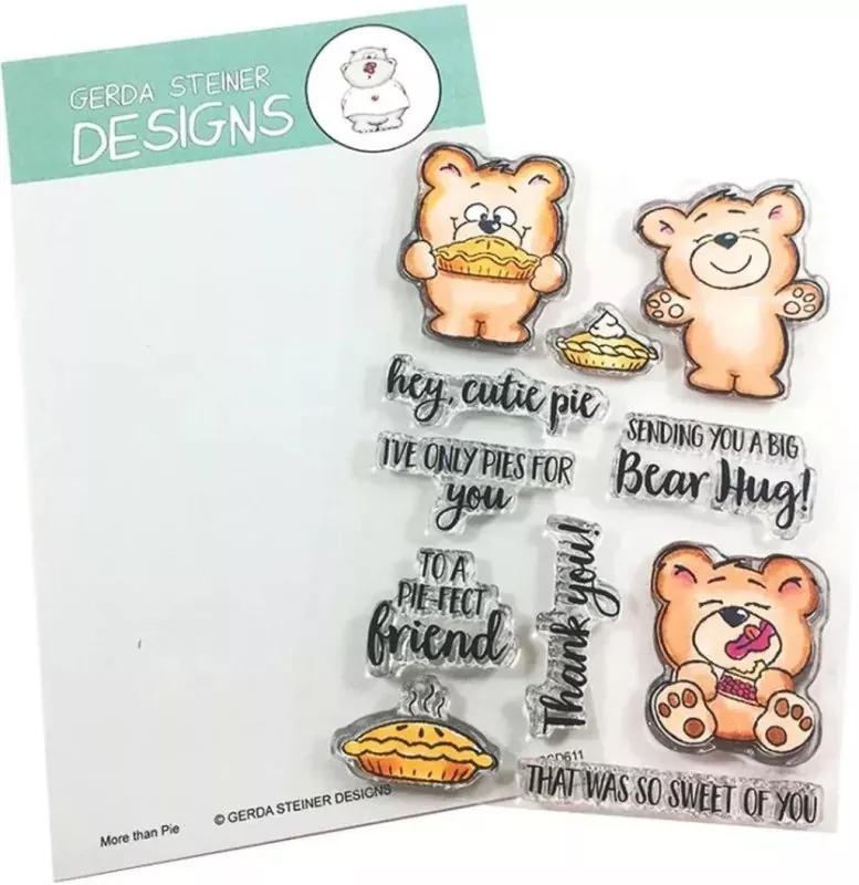 More than Pie with Cute Bear and Pie BUNDLE Stamps + Dies Gerda Steiner Designs